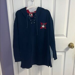 Navy Blue Hoodie with Red Star Design Disney Mickey vintage